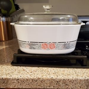 Corningware Silk & Roses 5 qt casserole dish